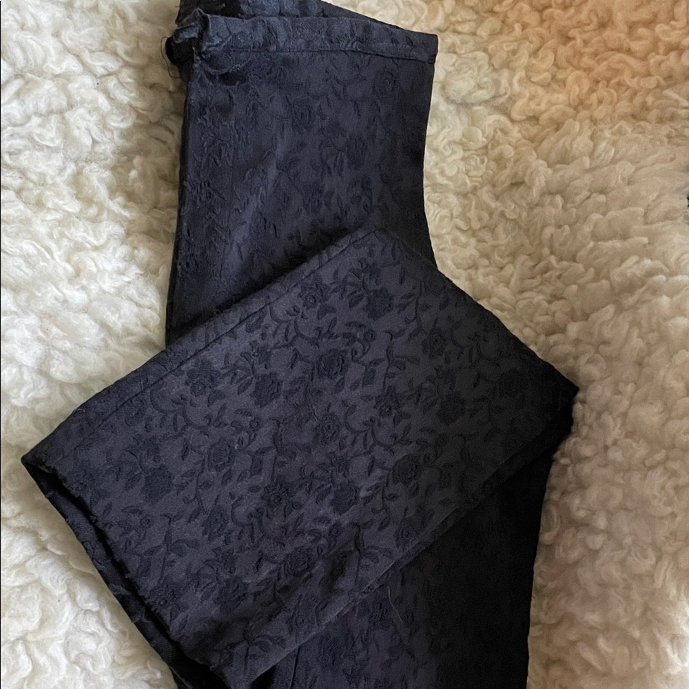 579 Black Textured Trousers - Picture 3 of 6
